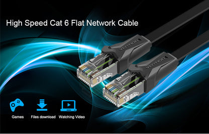 Flat Cat6 Pure Copper Gigabit Network Cable for Router and Computer