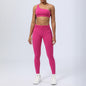 Women's Fitness Pleated Yoga Clothes Suit for Running and Sports