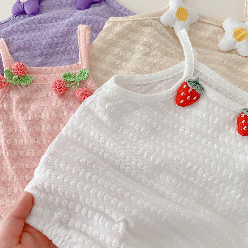 Baby Strawberry Sleeveless Onesie