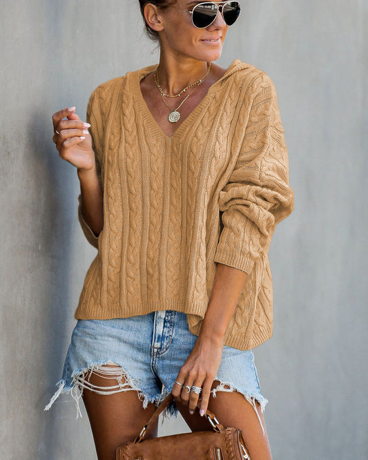 Loose-Fit V-Neck Sweater for Women