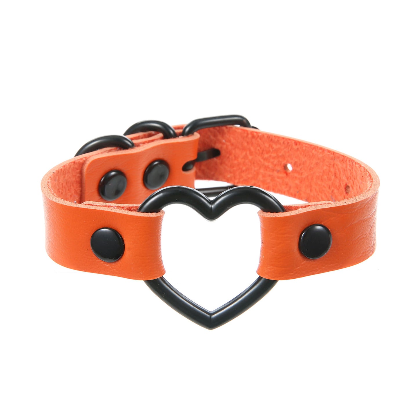 Punk Couple's Heart Hollow Leather Bracelet