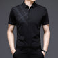 Woodpecker Silk Short Sleeve Shirt for Middle-Aged Men