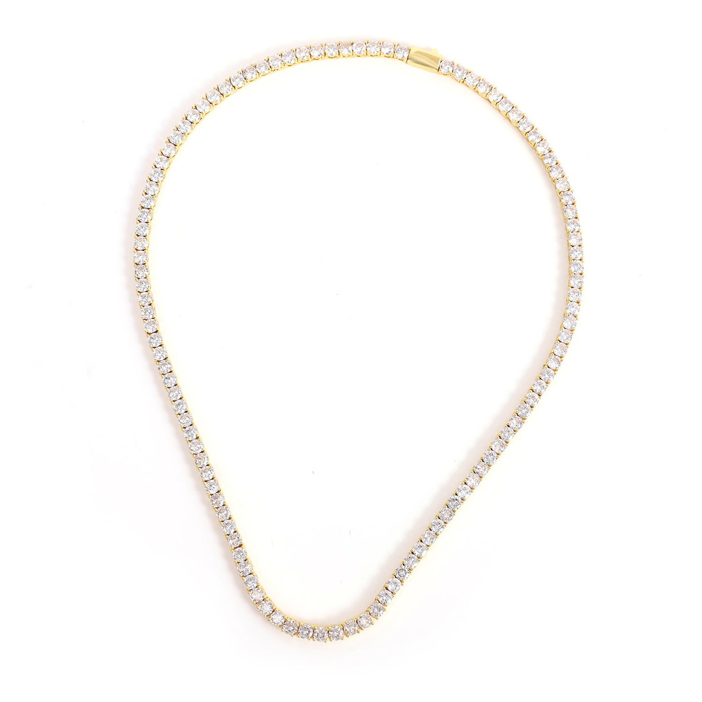 4mm Zircon Tennis Necklace – Unisex Light Luxury Accessory