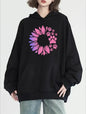 Women's Casual Sports Hooded Sweatshirt, Comfortable And Fashionable, Suitable For Sports And Daily Life, Flower Print