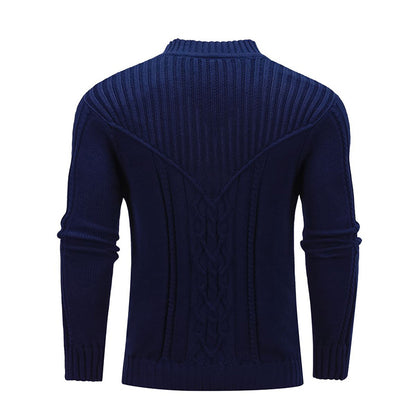 Stylish Solid Color Jacquard Sweater for Men