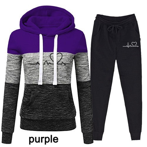 Casual Tracksuit Women Two Piece Set Suit Female Hoodies