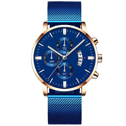 Men’s Luxury Business Quartz Watch with Mesh Band