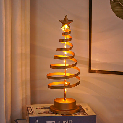 LED Spiral Tree Light – Wrought Iron Xmas Desk Lamp