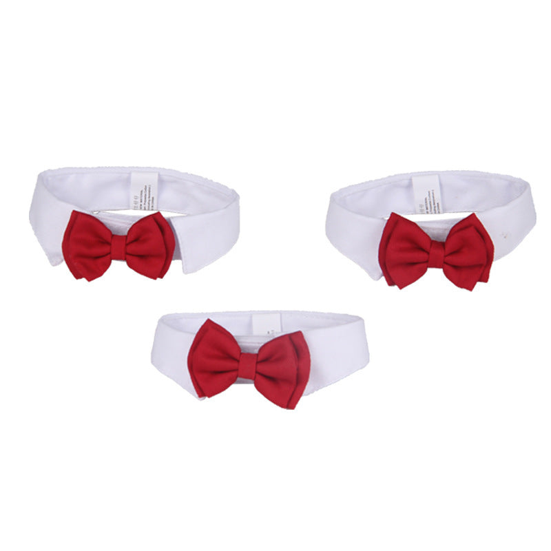 Red Butterfly Cotton Tie Pet Collar