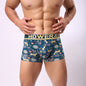 Elk Print Mid-Waist Men's Boxer Briefs