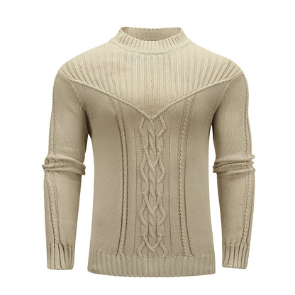 Stylish Solid Color Jacquard Sweater for Men