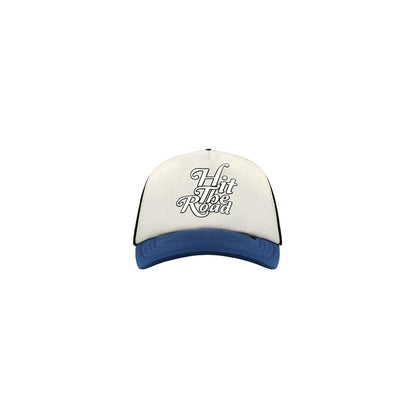 Retro Blue and White Color-Blocked Caps – Trendy Couple Accessories