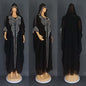 Beaded African Hooded Long Gown with Rhinestones