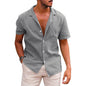 Men's Casual Button-Down Short Sleeve Beach Shirt – Ideal for Summer