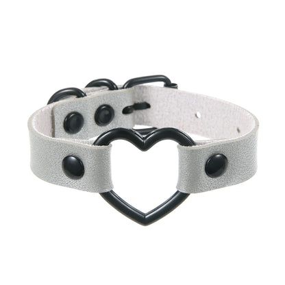 Punk Couple's Heart Hollow Leather Bracelet