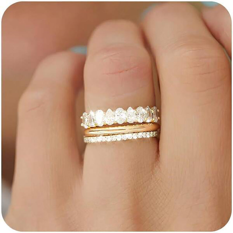 Zircon Ring Three-piece Wedding Banquet