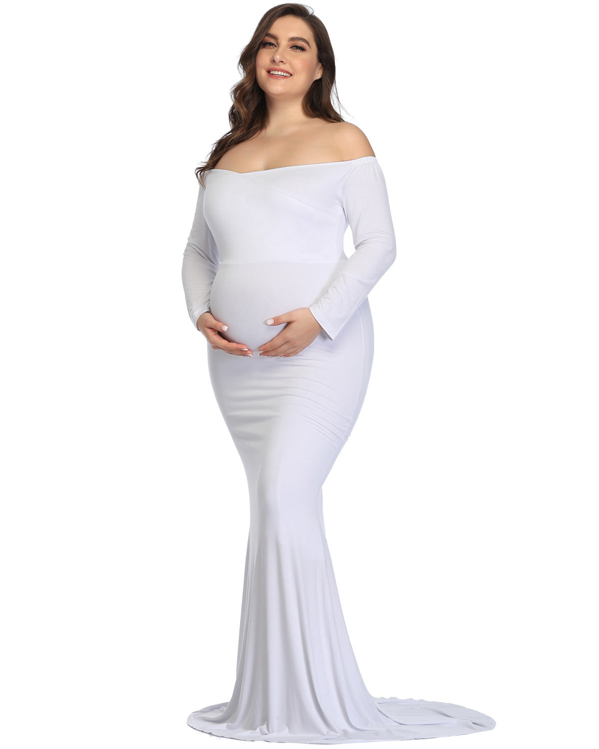 Pregnant Woman Photo Shoot Chiffon Mopping Long Dress