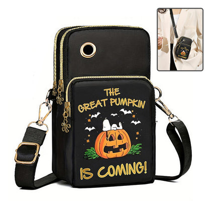 Halloween Pumpkin Pattern Mini Crossbody Phone Bag