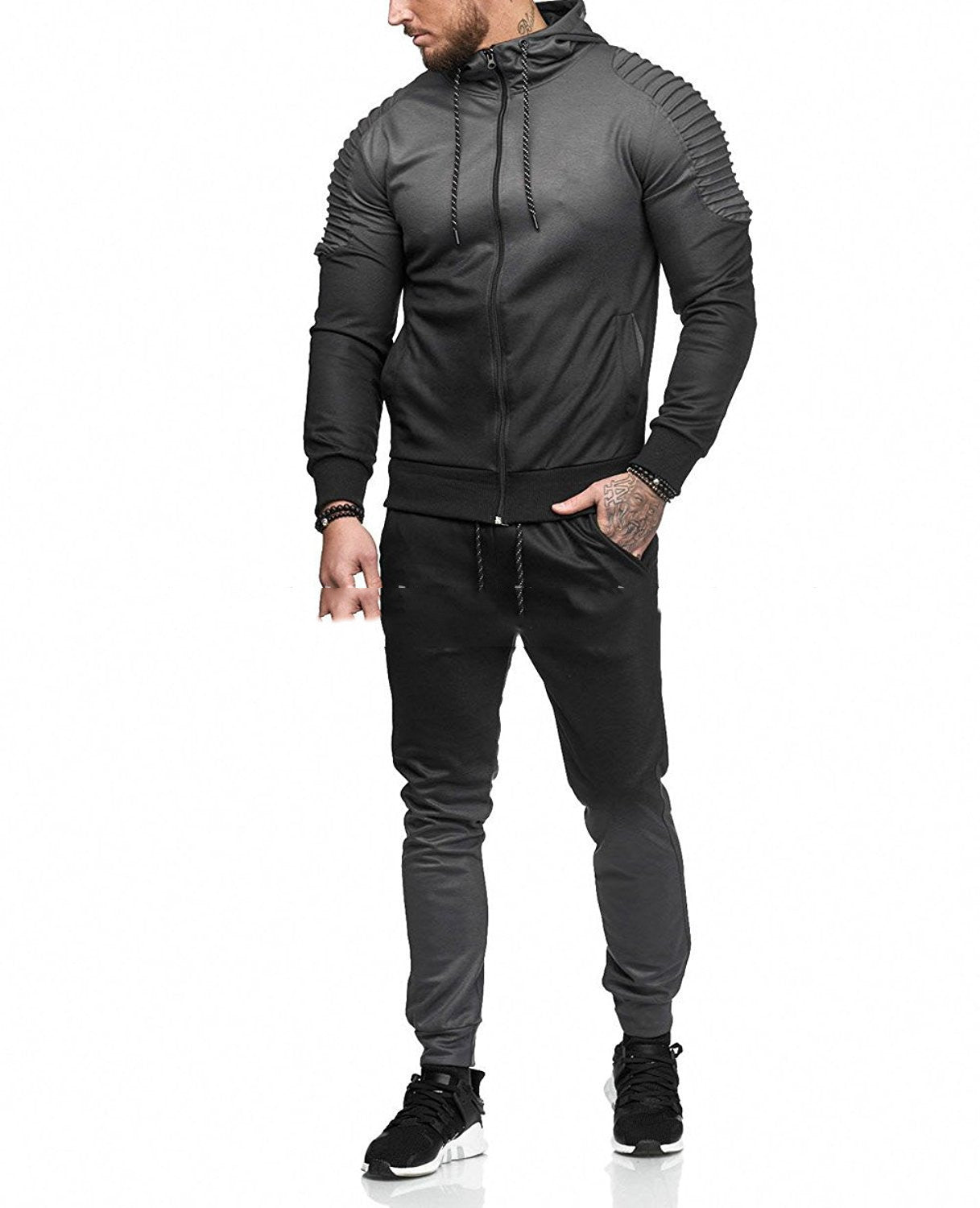 Men's Gradient Striped Casual Sports Suit