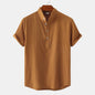 Men's Casual Solid Color Short Sleeve Beach T-Shirt – Perfect for Summer!