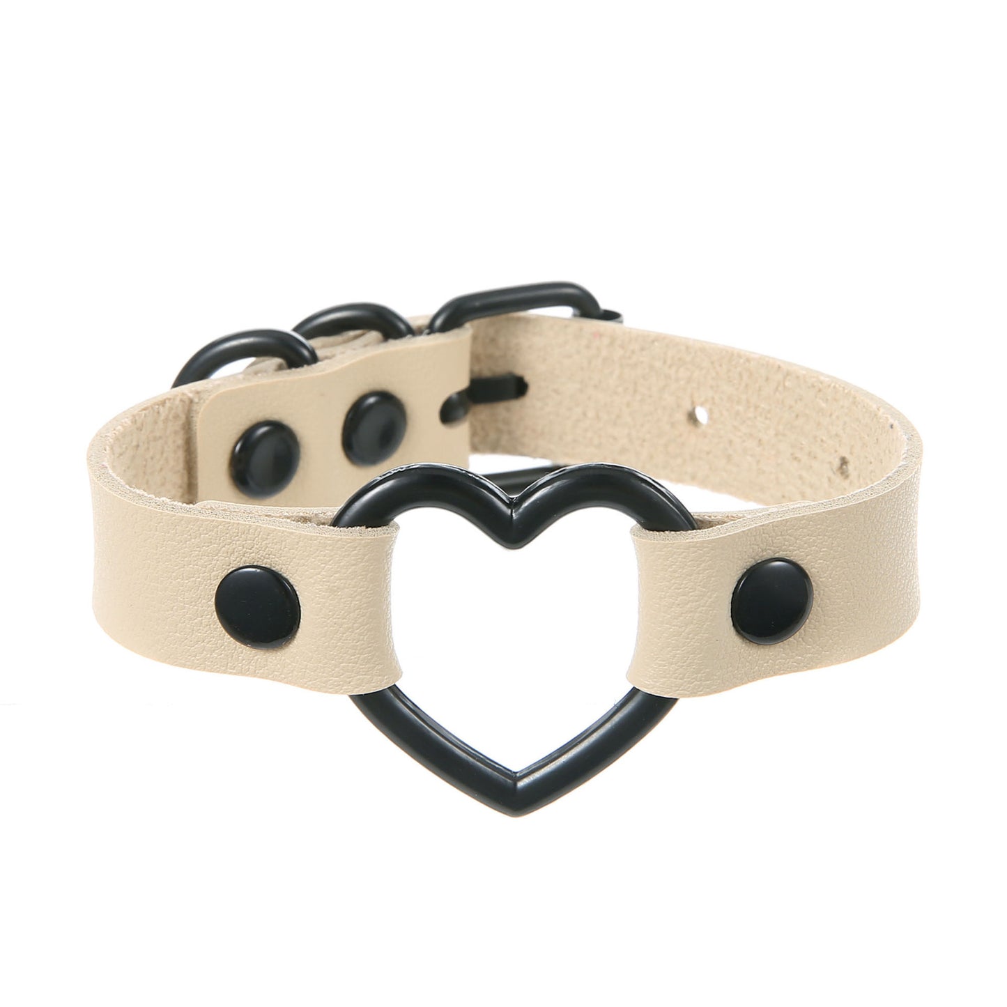 Punk Couple's Heart Hollow Leather Bracelet