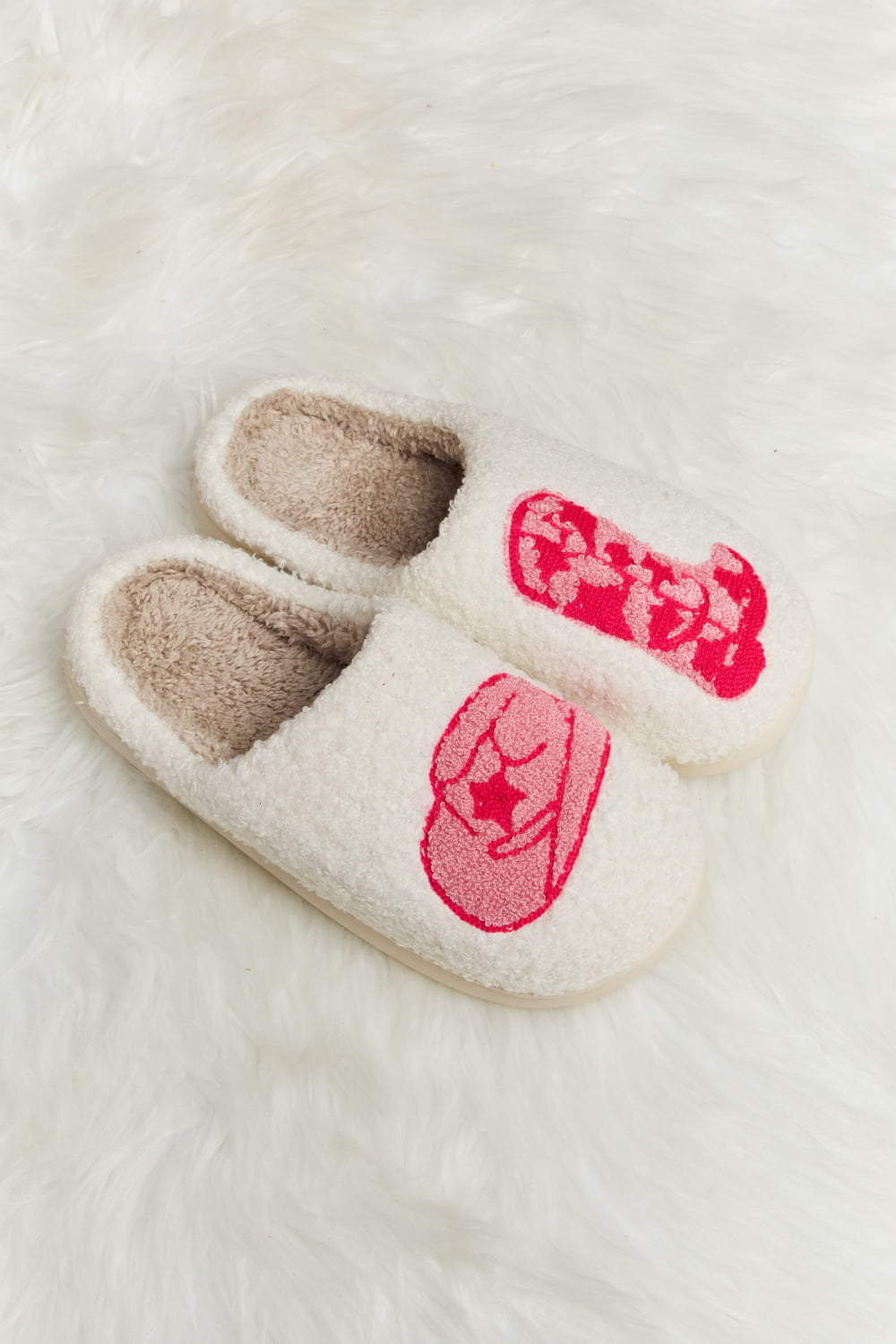 Melody Printed Plush Slide Slippers - PureSelect