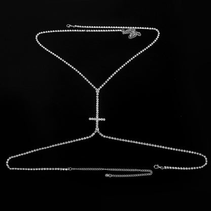 Accessories Cross Trend Rhinestone Pendant Chest Chain