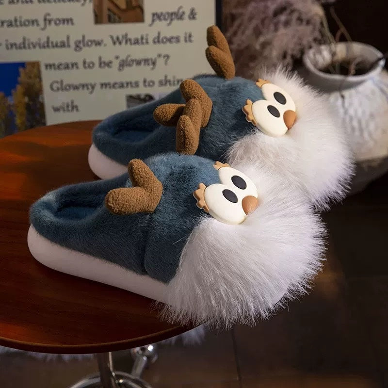 Plush Bearded Dragon Cotton Slippers