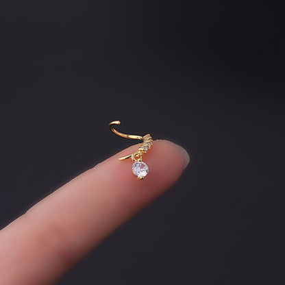 Fashion Jewelry New Popular Drop Of Zircon Pendant Nose Ring