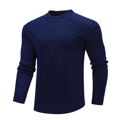 Stylish Solid Color Jacquard Sweater for Men