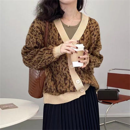 Mohair V-Neck Knitted Sweater for Women