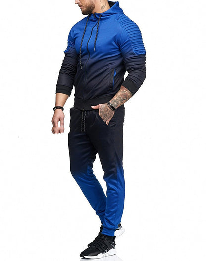 Men's Gradient Striped Casual Sports Suit