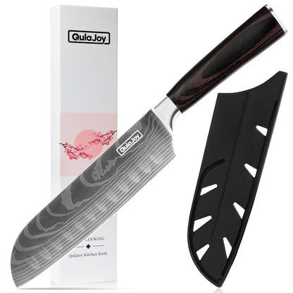 Qulajoy Santoku Knife – High Carbon Stainless Steel Chef Knife