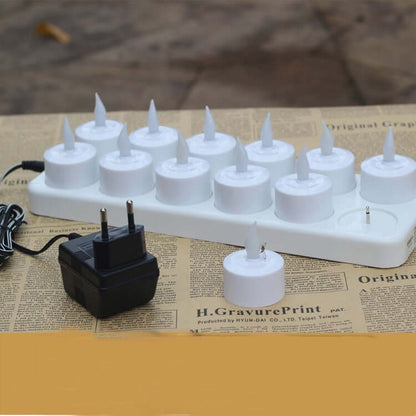 Rechargeable 12-Pack LED Electronic Candles