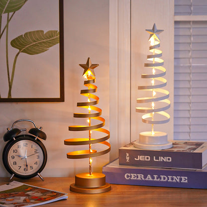 LED Spiral Tree Light – Wrought Iron Xmas Desk Lamp