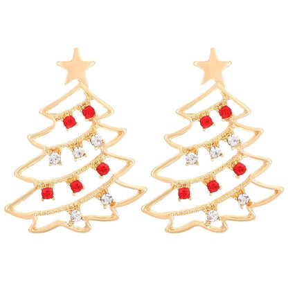 Colorful Zircon Christmas Tree Earrings