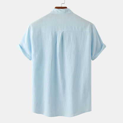 Men's Casual Solid Color Short Sleeve Beach T-Shirt – Perfect for Summer!