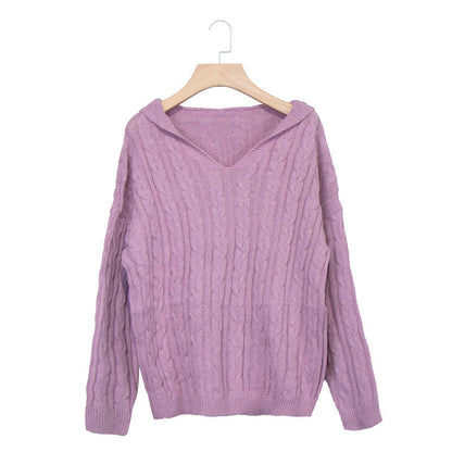 Loose-Fit V-Neck Sweater for Women