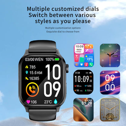 Smartwatch with Square Screen & Heart Rate Tracker