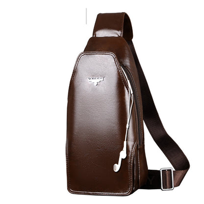 Men's Leather Crossbody Sling Bag