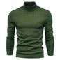 Men's Solid Color Slim Pullover Turtleneck Sweater Winter Casual Tops Clothing