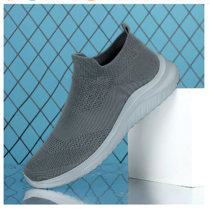 Flying Knit Sneakers Men's Mesh White Shoes Black Casual Sneakers