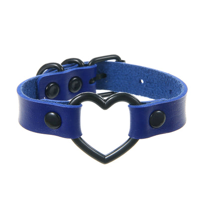 Punk Couple's Heart Hollow Leather Bracelet