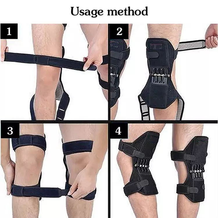 Knee Support Brace with Rebound Spring for Stability