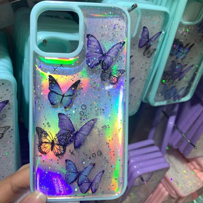 Epoxy Glitter Butterfly Skin-friendly Phone Case