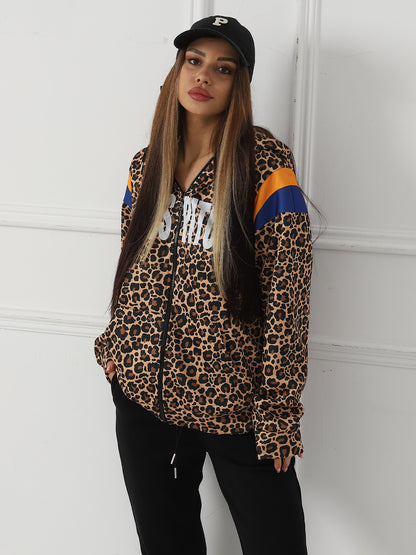 Women's Leopard Print Long Sleeved Sweatshirt - PureSelect