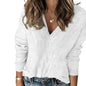 Casual Loose-Fit V-Neck Sweater for Women