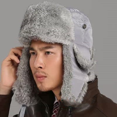 Men and Women Rabbit Fur Hat – Cozy Couple's Hat for Skiing