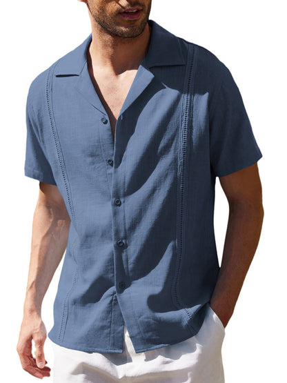 Men's Casual Linen Guayabera Shirt