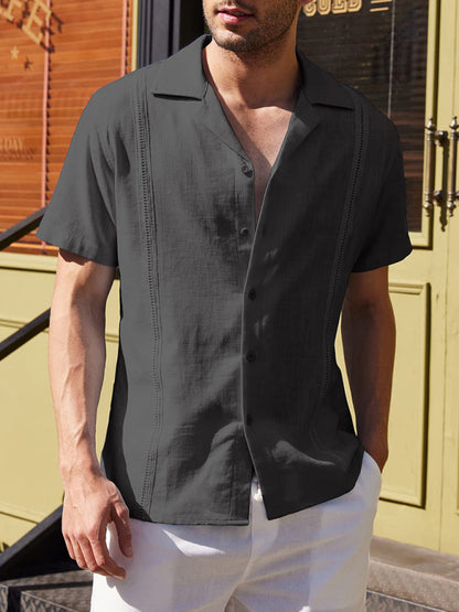 Men's Casual Linen Guayabera Shirt